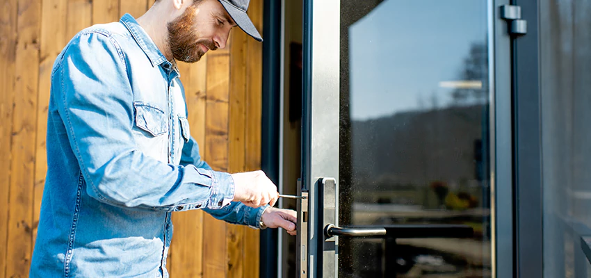 Frameless Glass Storefront Door Locks Replacement in Urbana, IL